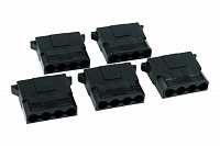Phobya PSU Power Connector 4Pin Molex male incl. 4 Pins - 5 pcs black